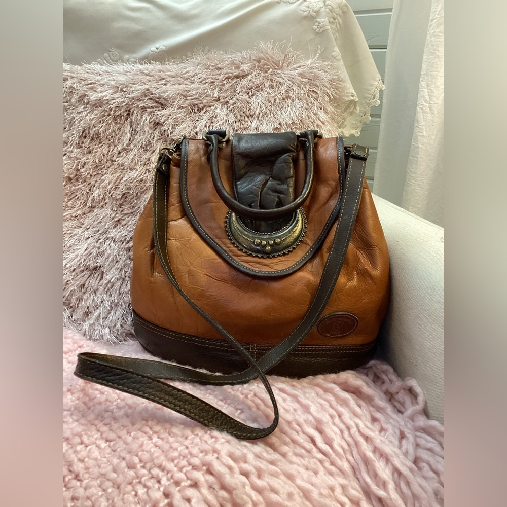 Landy Western Leather Brown Leather Shoulder Bag